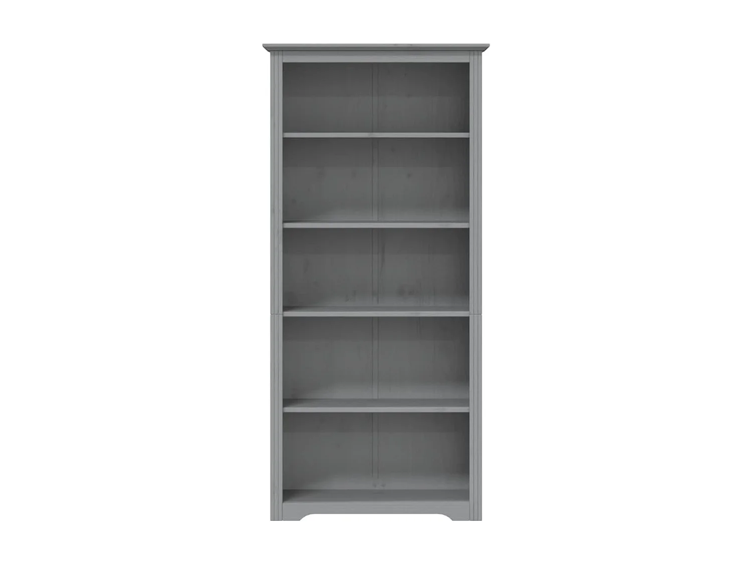 Bibliothèque BODO gris 82x40x173 cm bois pin massif 5 niveaux