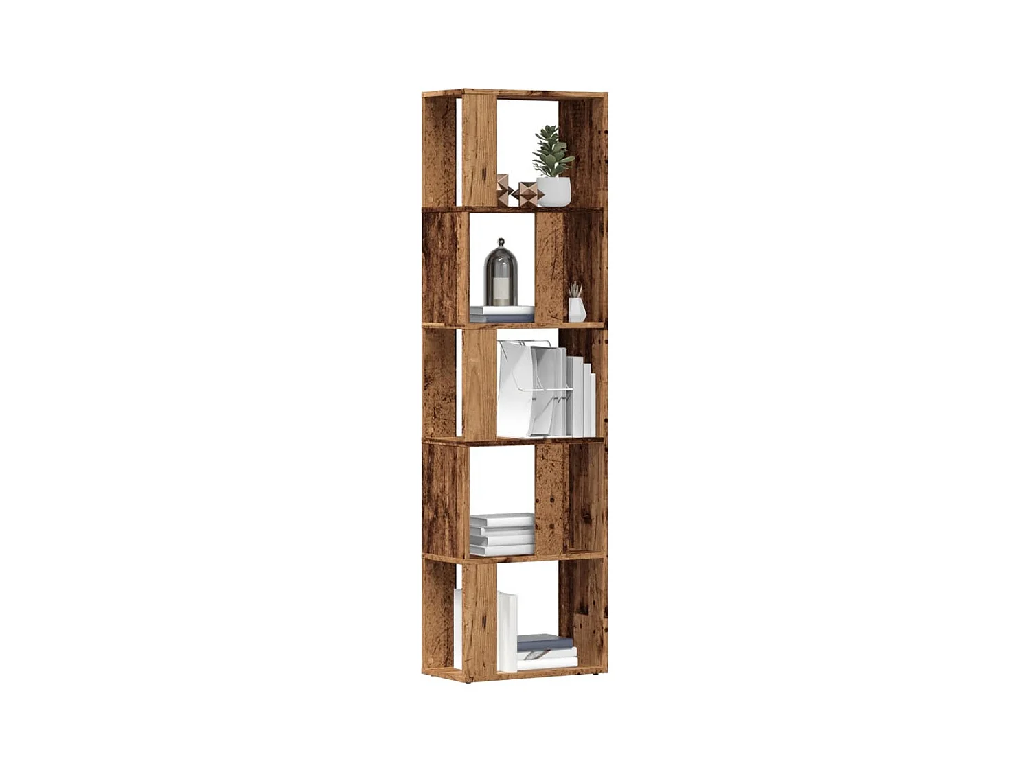 Libreria in legno antico 45x24x159 cm in legno ingegnerizzato