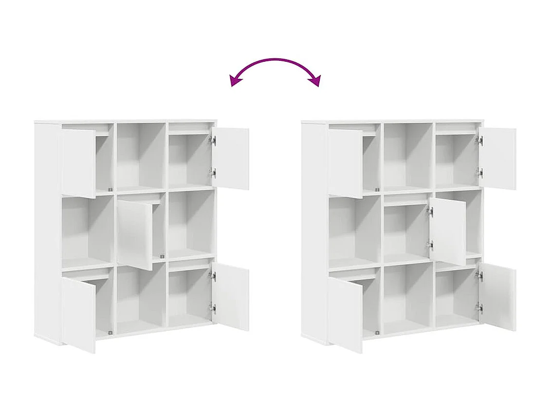 Bibliothèque blanc 89x24x101,5 cm bois d'ingénierie