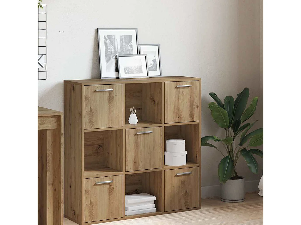 Libreria artigianale in rovere 90x28x90 cm in legno ingegnerizzato