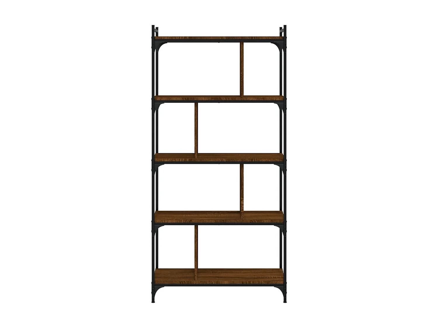 Bibliothèque 5 niveaux chêne brun 76x32x158cm bois d'ingénierie