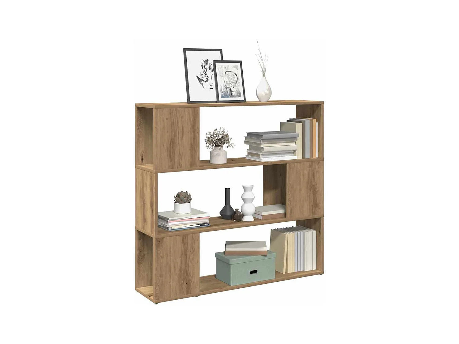 Boekenkast/kamerverdeler handgemaakt eiken 100x24x94 cm