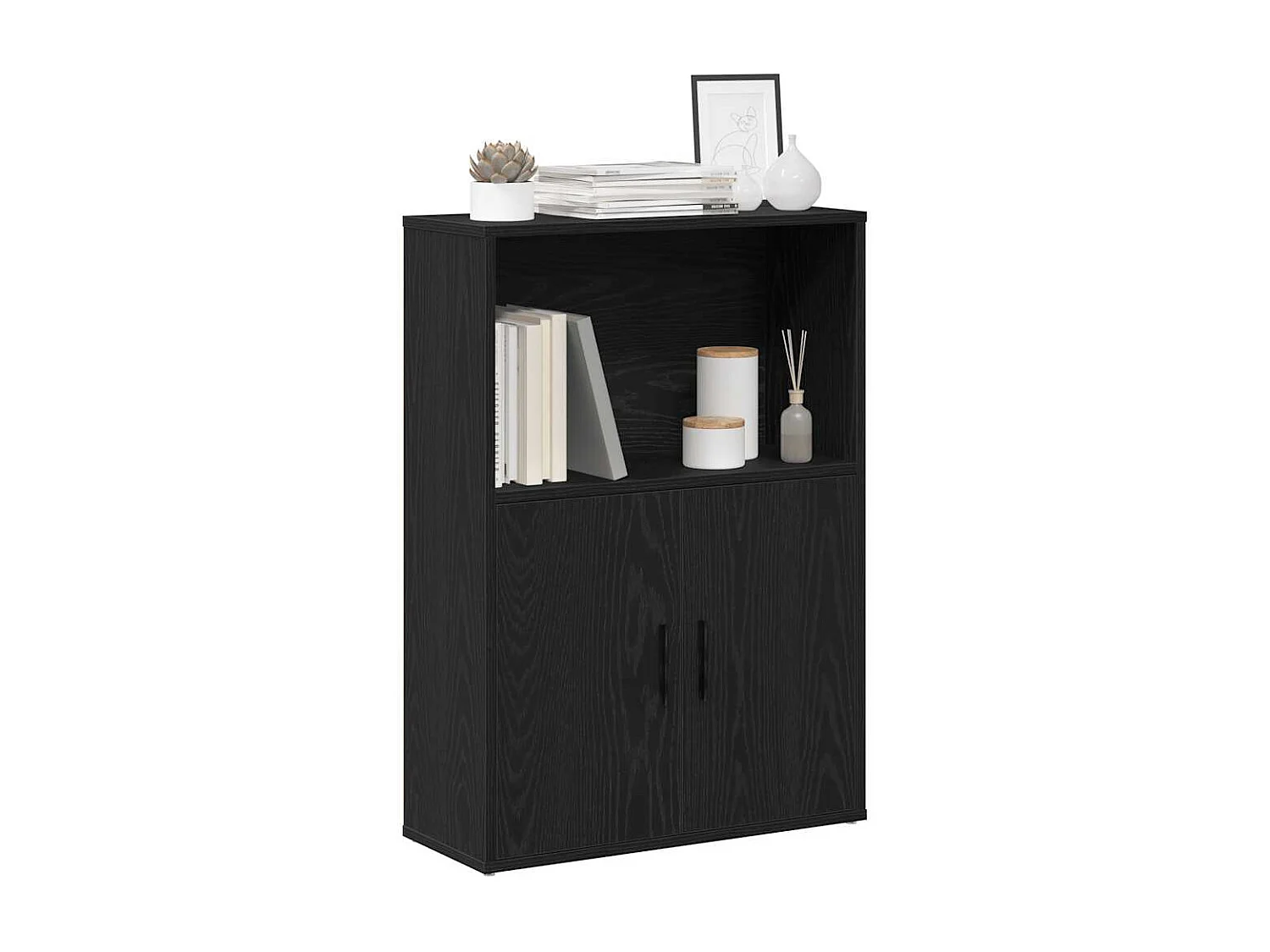 Bibliothèque chêne noir 60x24x85 cm bois d'ingénierie