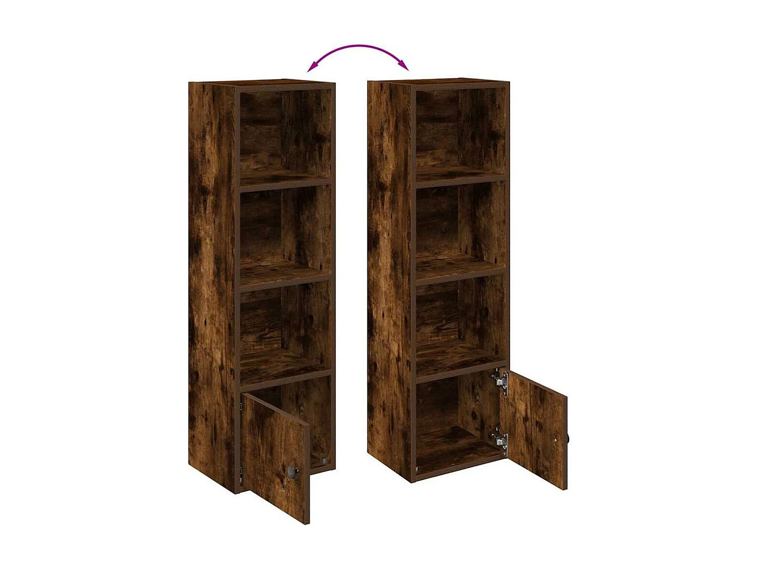 Bibliothèque chêne fumé 31x24x102 cm bois d'ingénierie