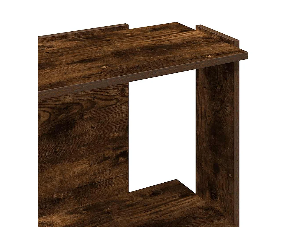 Bibliothèque 3 niveaux chêne fumé 60x30x80 cm bois d'ingénierie