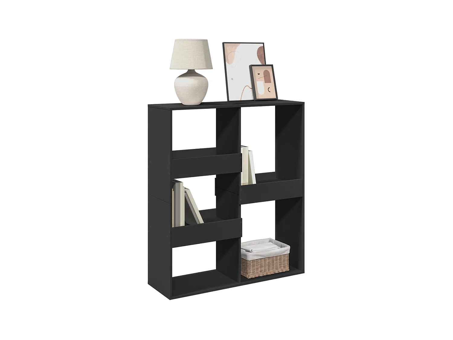 Parete divisoria nera 100x33x115 cm in legno ingegnerizzato