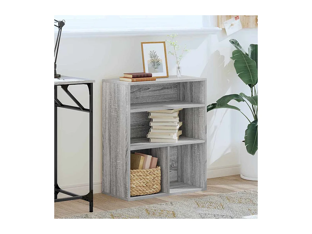 Bibliothèque sonoma gris 60x30x71,5 cm bois d'ingénierie
