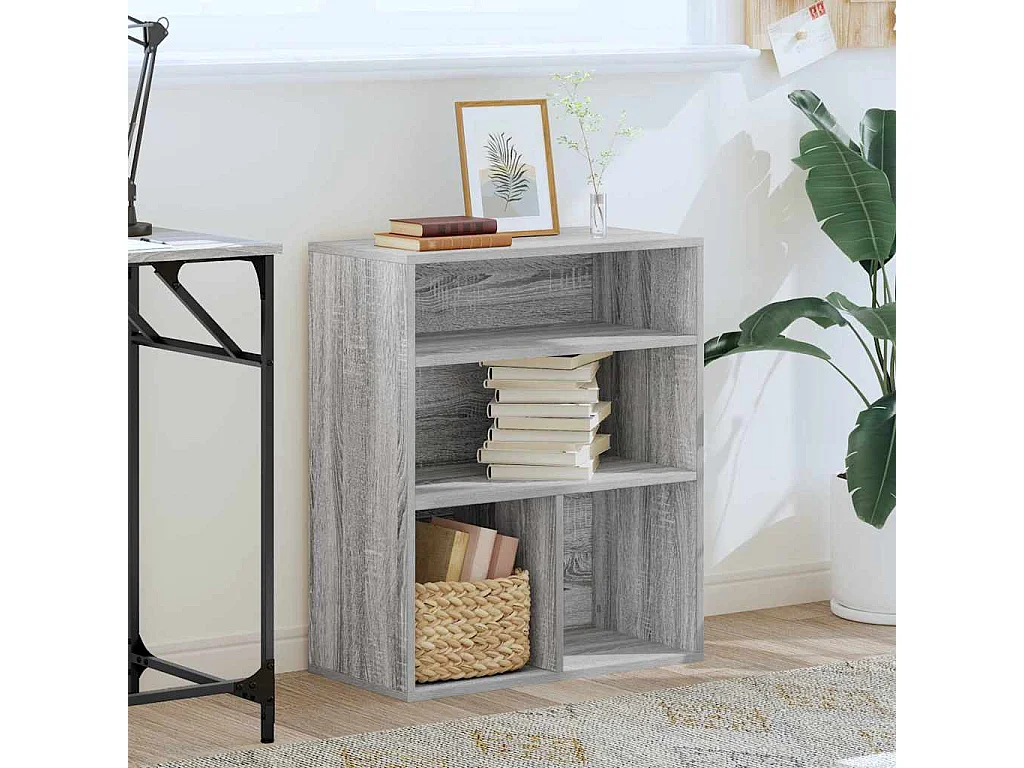 Bibliothèque sonoma gris 60x30x71,5 cm bois d'ingénierie