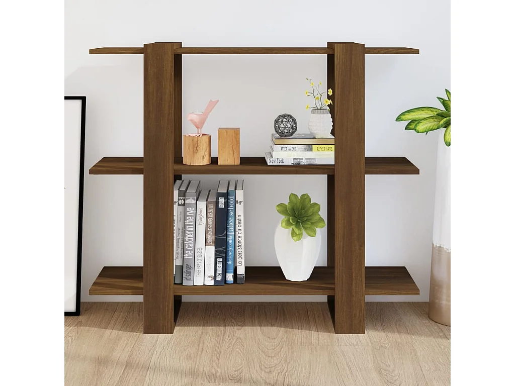 Libreria/Separatore Rovere Marrone 100x30x87 cm