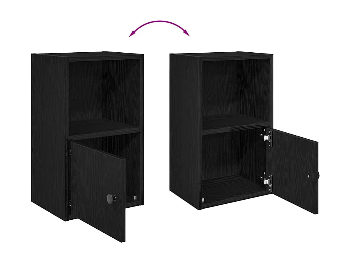 Bibliothèque chêne noir 31x24x52 cm bois d'ingénierie