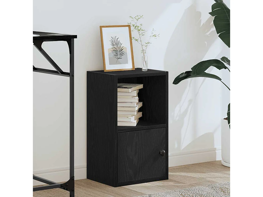 Bibliothèque chêne noir 31x24x52 cm bois d'ingénierie