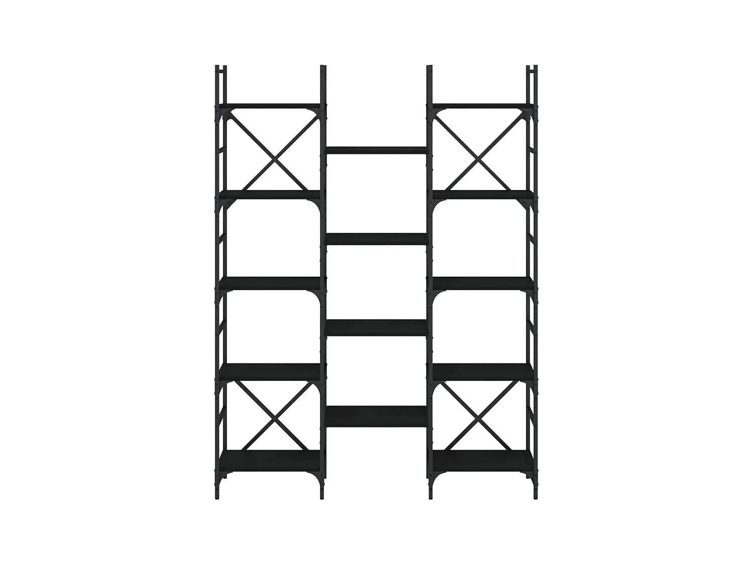 Zwarte boekenkast 127,5x28,5x172,5 cm bewerkt hout