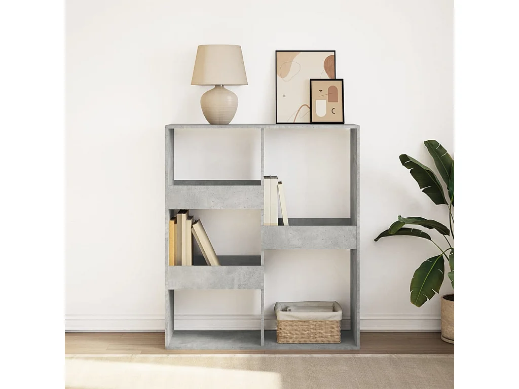 Libreria/divisorio grigio cemento 100x33x115 cm