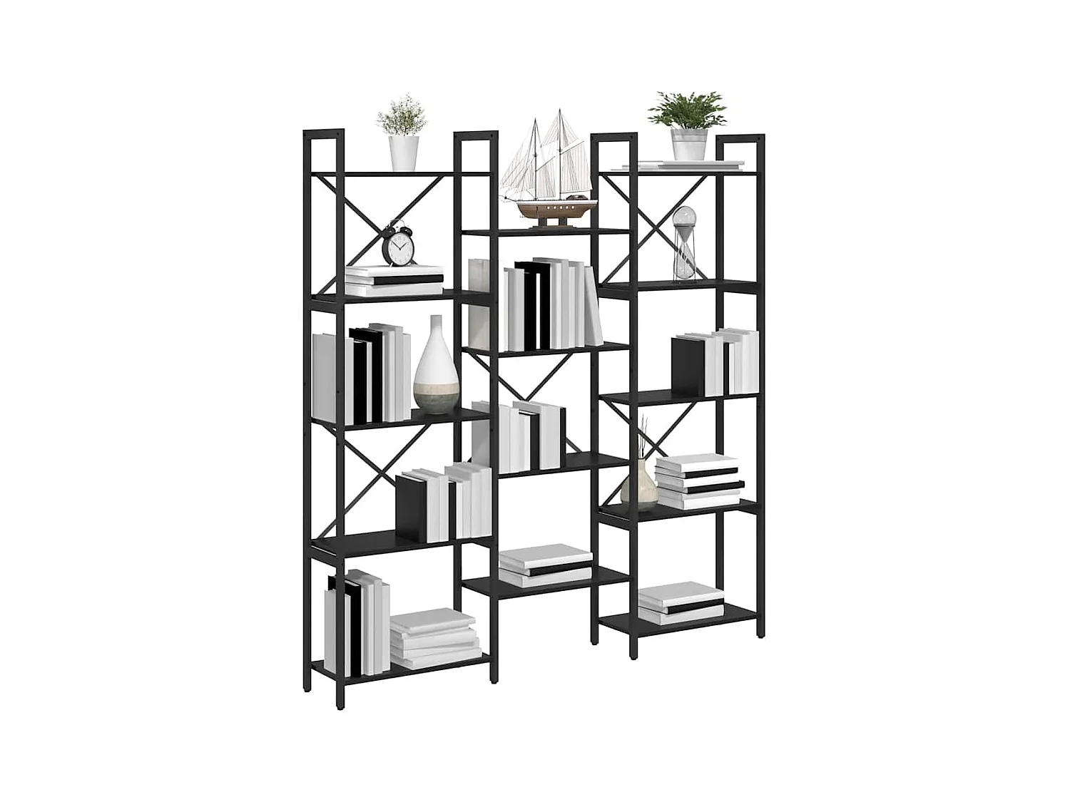 Étagère Chêne noir 156 x 25 x 167.5 cm Bois d'ingénierie