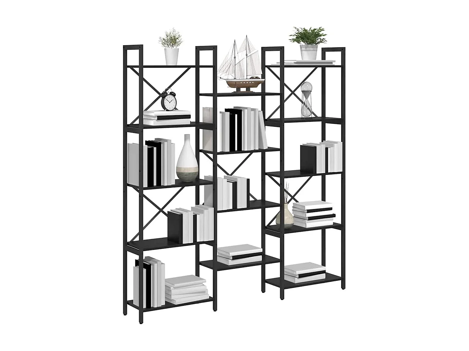 Étagère Chêne noir 156 x 25 x 167.5 cm Bois d'ingénierie