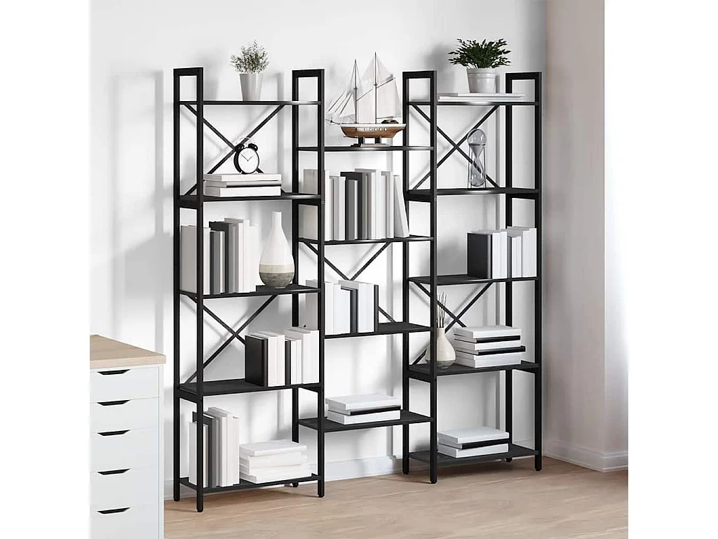 Étagère Chêne noir 156 x 25 x 167.5 cm Bois d'ingénierie