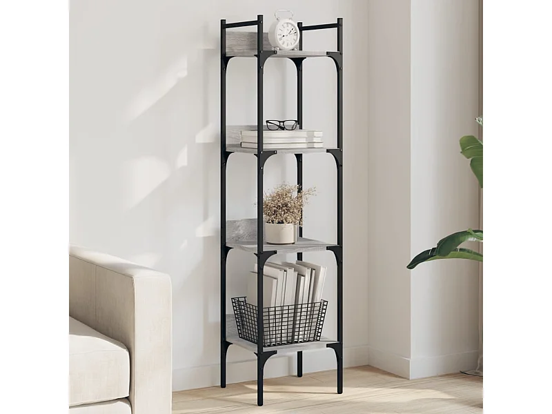 Libreria a 4 ripiani Sonoma Grey 35x30x138,5 cm