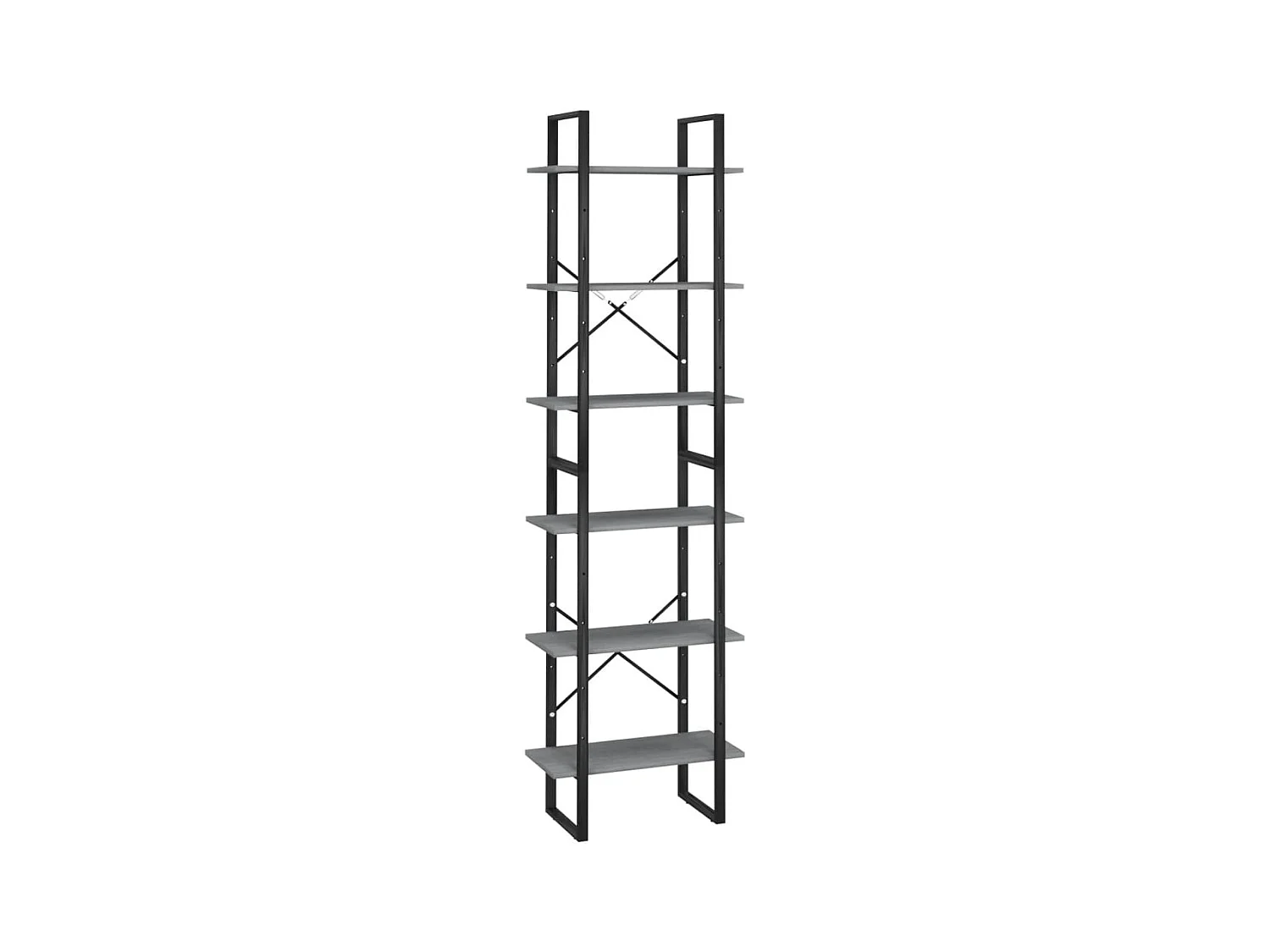 Scaffale portaoggetti Grigio 60x30x210 cm Legno massello di pino