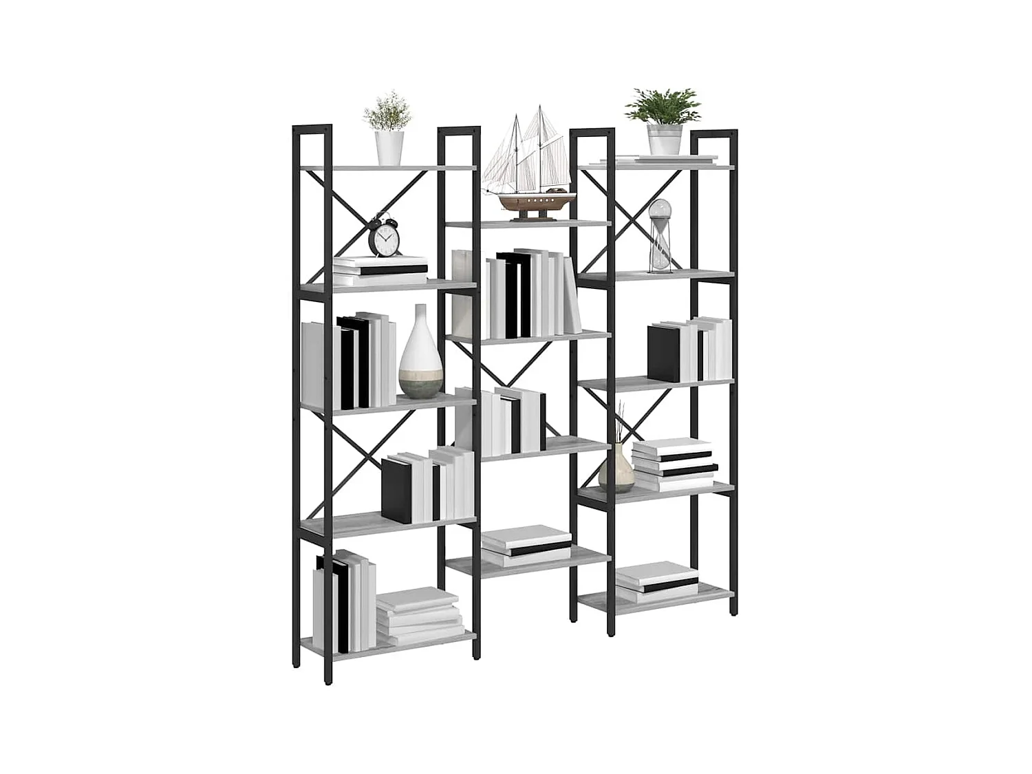 Étagère Sonoma gris 156 x 25 x 167.5 cm Bois d'ingénierie