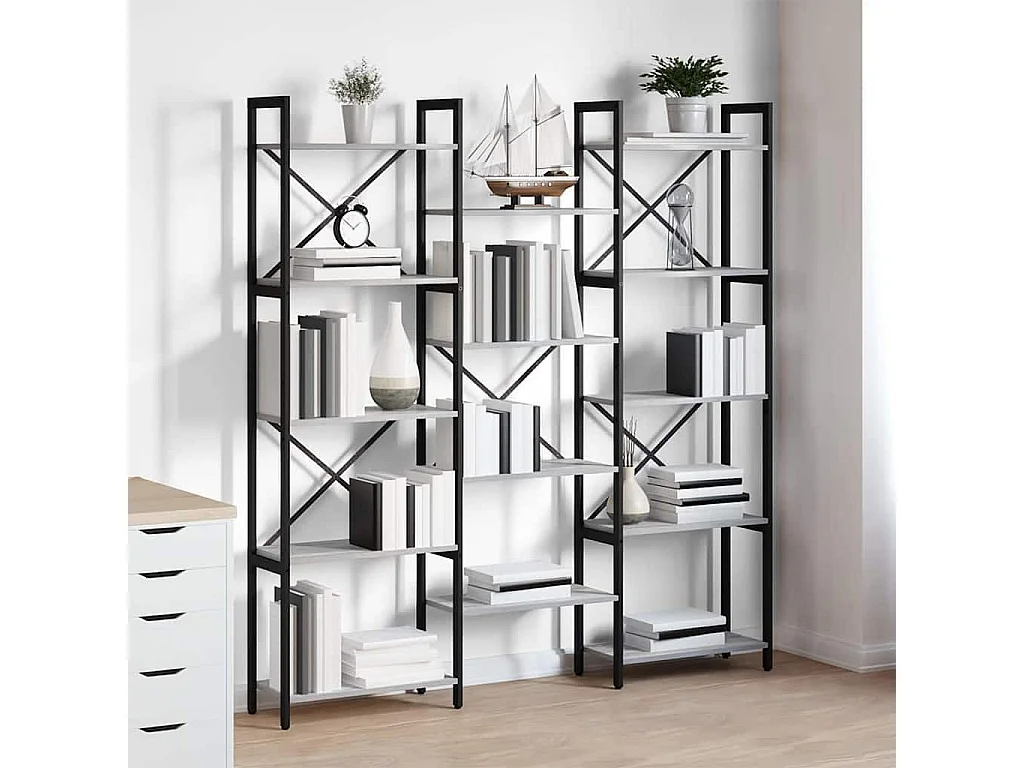 Étagère Sonoma gris 156 x 25 x 167.5 cm Bois d'ingénierie