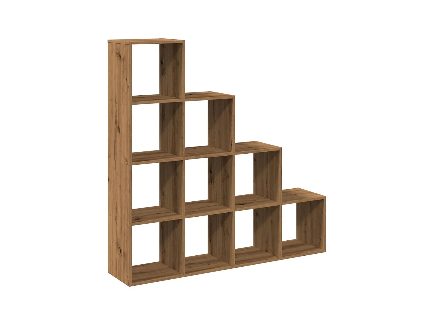 Étagère séparatrice de pièce à 4 niveaux chêne artisanal