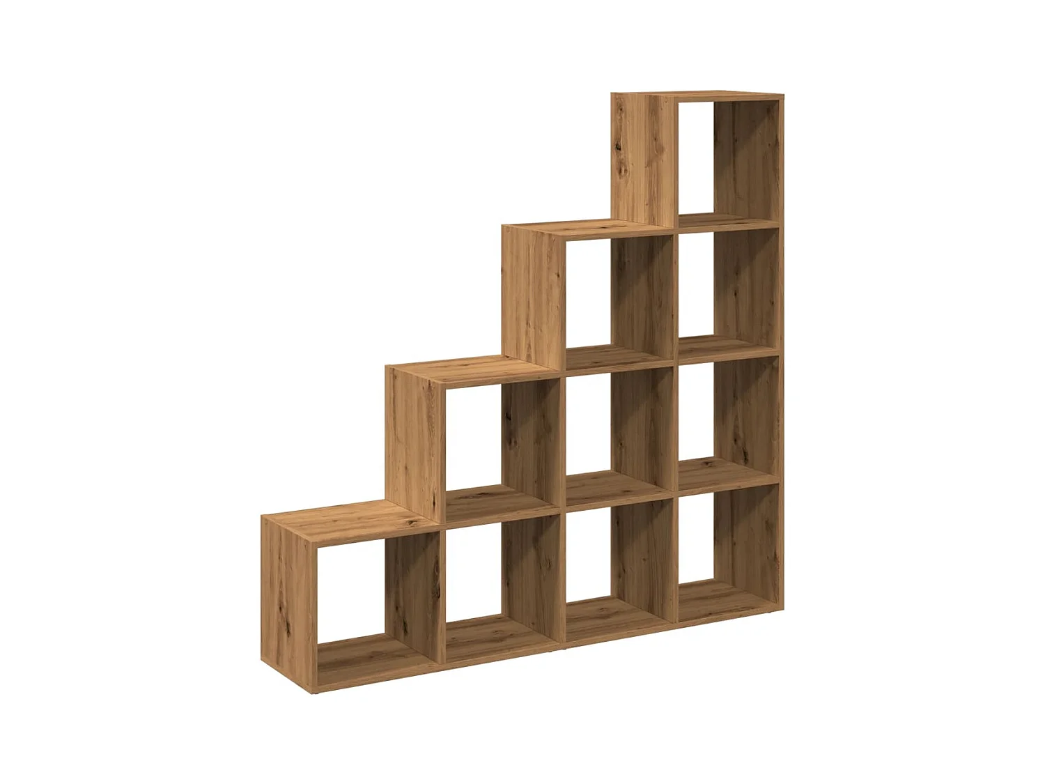 Étagère séparatrice de pièce à 4 niveaux chêne artisanal