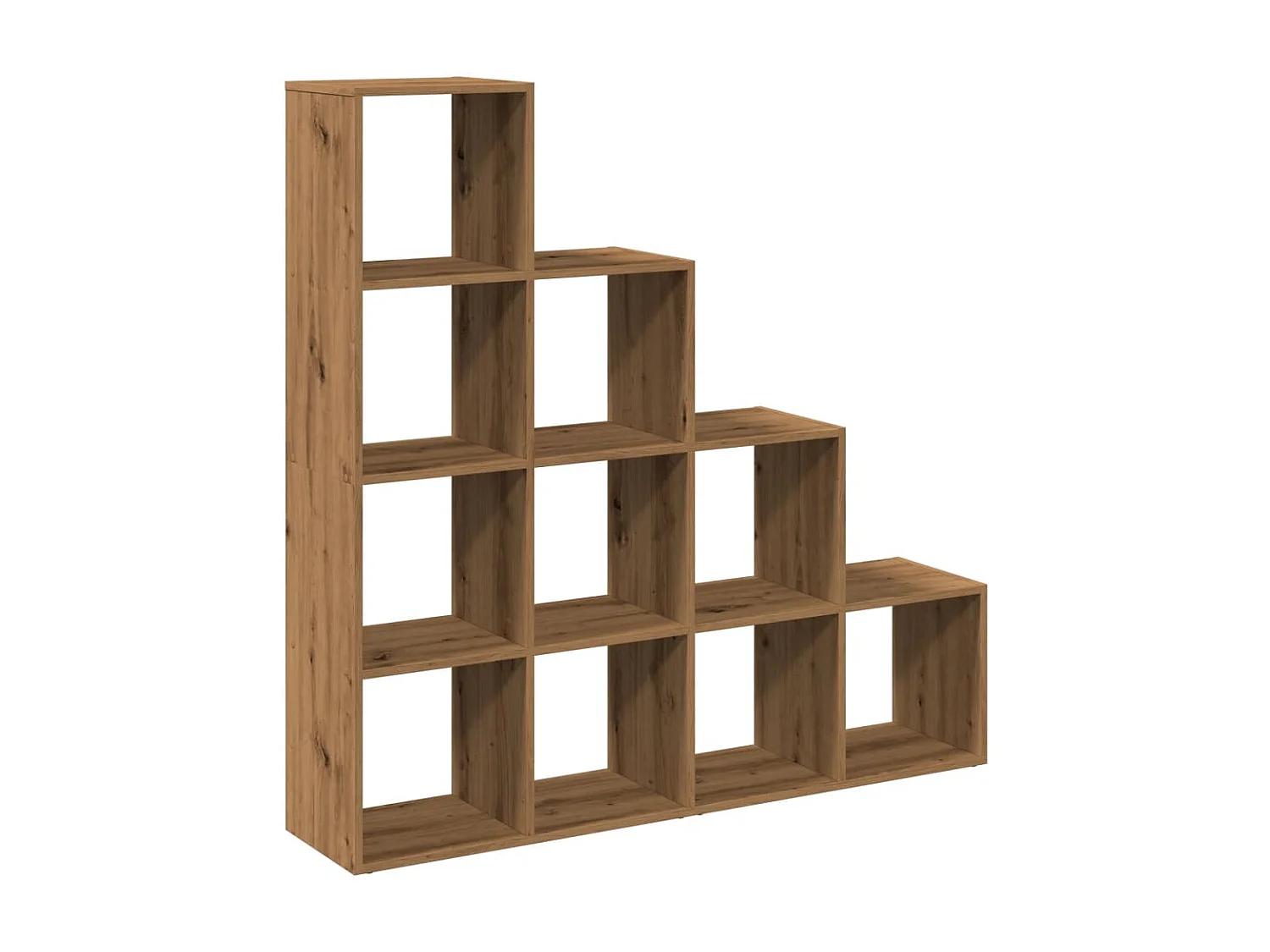 Étagère séparatrice de pièce à 4 niveaux chêne artisanal