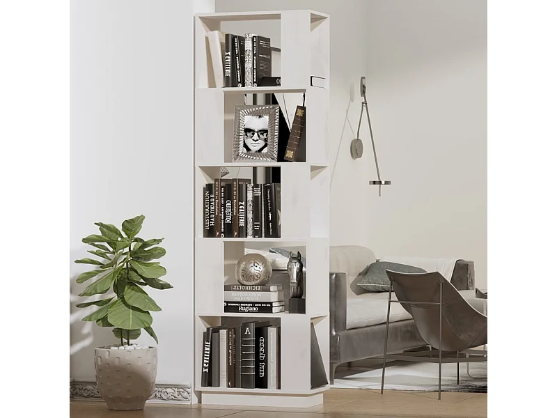 Bibliothèque/Séparateur de pièce Blanc 51x25x163,5cm Pin solide