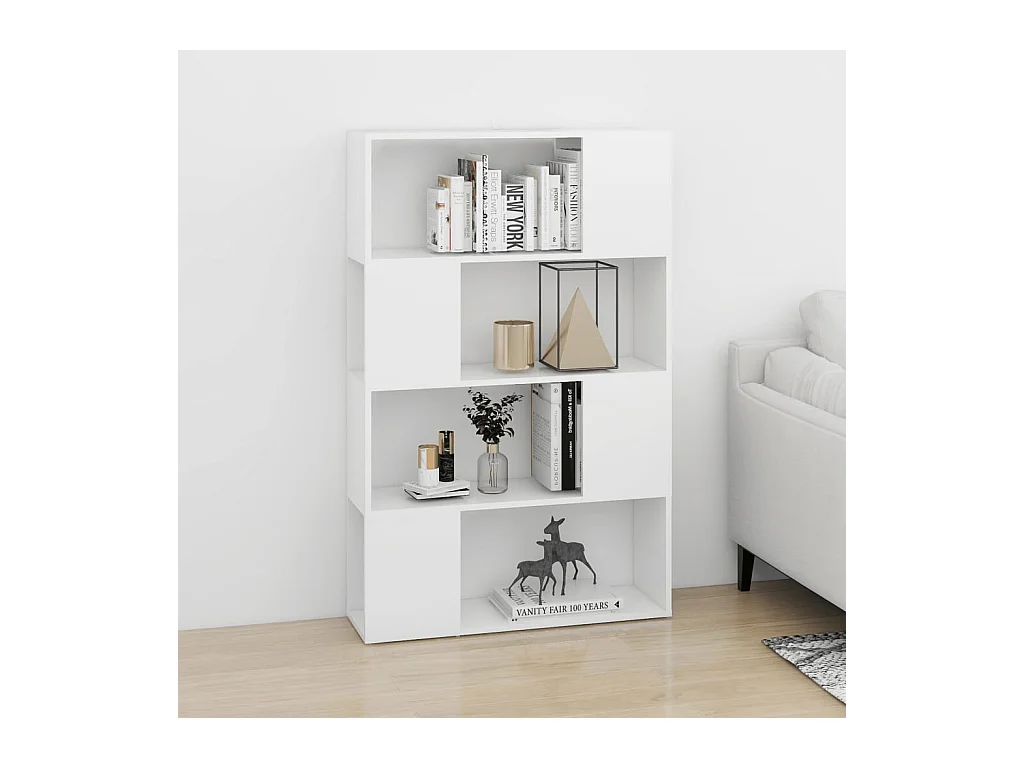 Bibliothèque/Séparateur de pièce Blanc Bois d'ingénierie