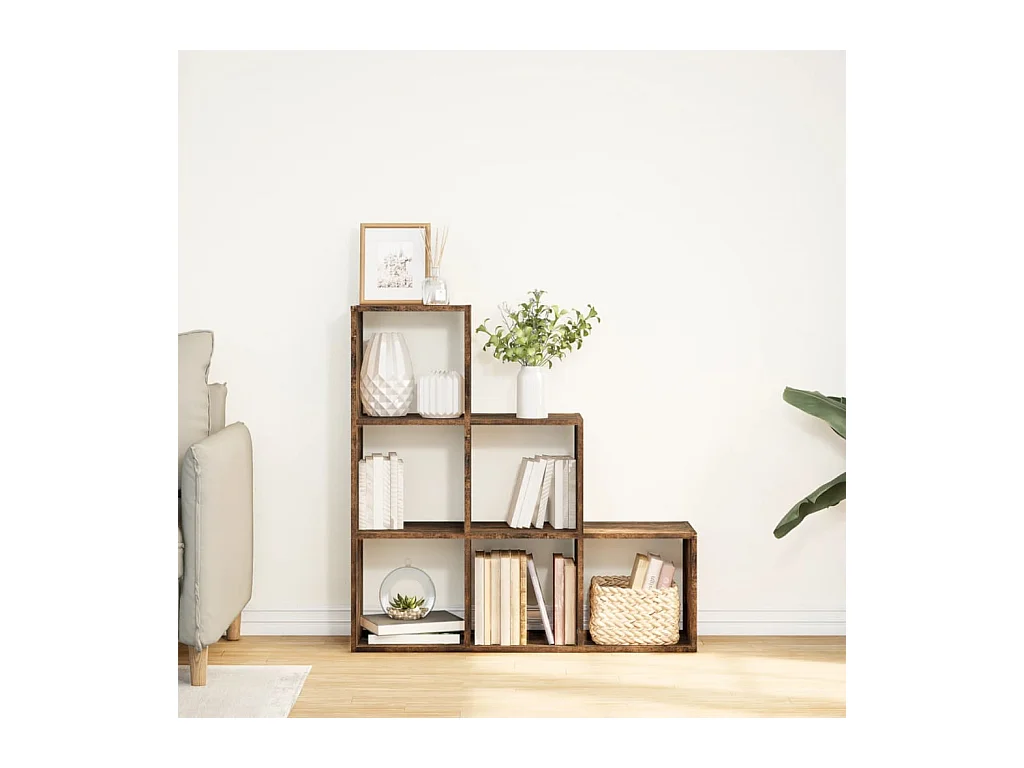 3-laags kamerverdelerplank gerookt eiken 99x29x99 cm