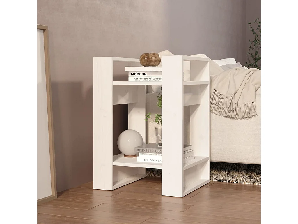 Bibliothèque/Séparateur de pièce Blanc 41x35x57 cm Pin massif