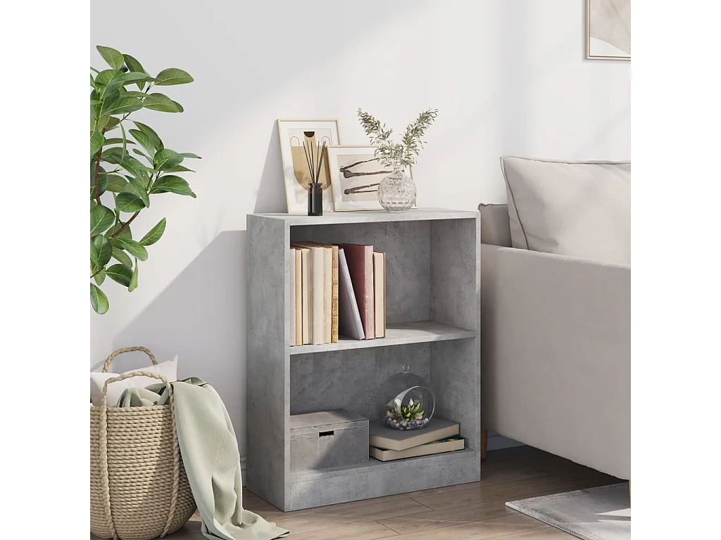 Bibliothèque Gris béton 60x24x76 cm Bois d'ingénierie