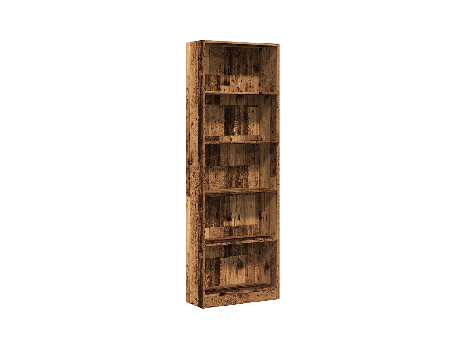 Oude houten boekenkast 60x24x176 cm bewerkt hout