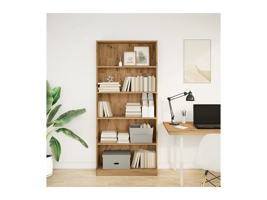 Handgefertigtes Bücherregal aus Eichenholz 80x24x176 cm