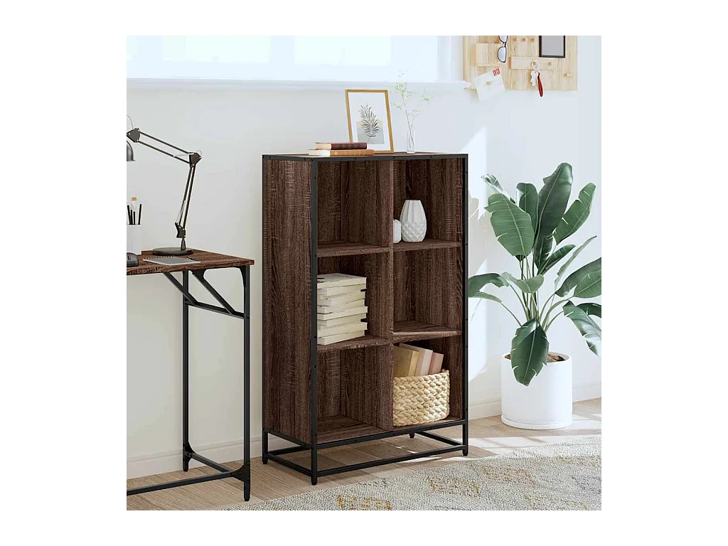 Bibliothèque chêne marron 65,5x33x107,5 cm bois d'ingénierie