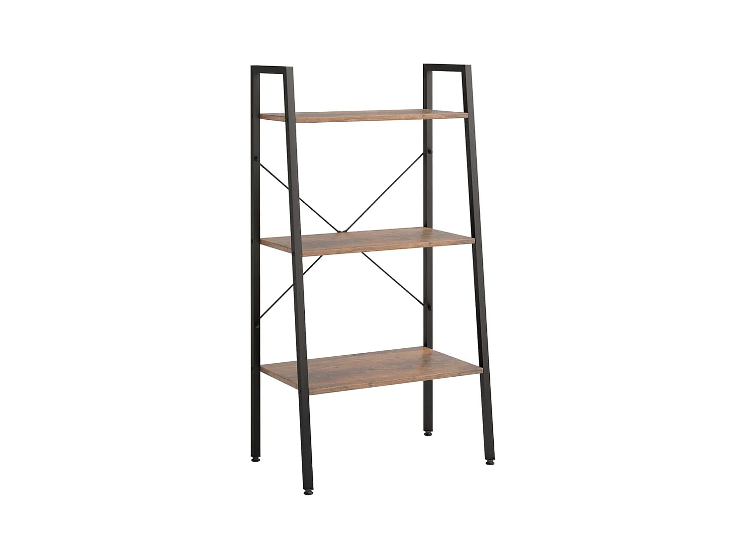 Étagère sur pied 3 niveaux Marron foncé et noir 56x35x108 cm