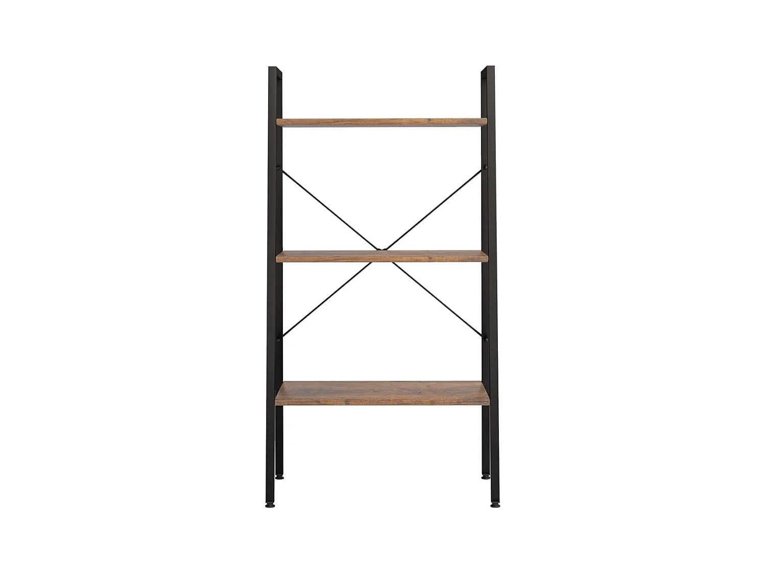 Étagère sur pied 3 niveaux Marron foncé et noir 56x35x108 cm