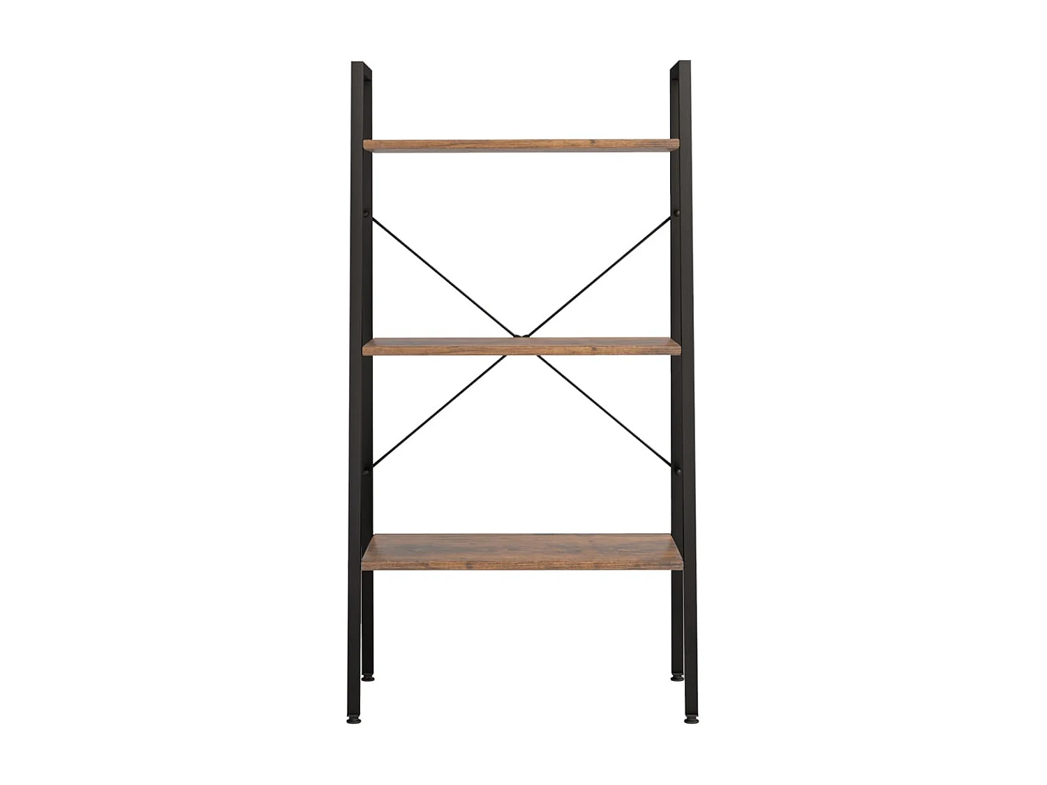 3-laags stellingkast Donkerbruin en zwart 56x35x108 cm