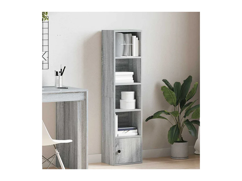 Libreria grigia Sonoma 31x24x127 cm in legno ingegnerizzato