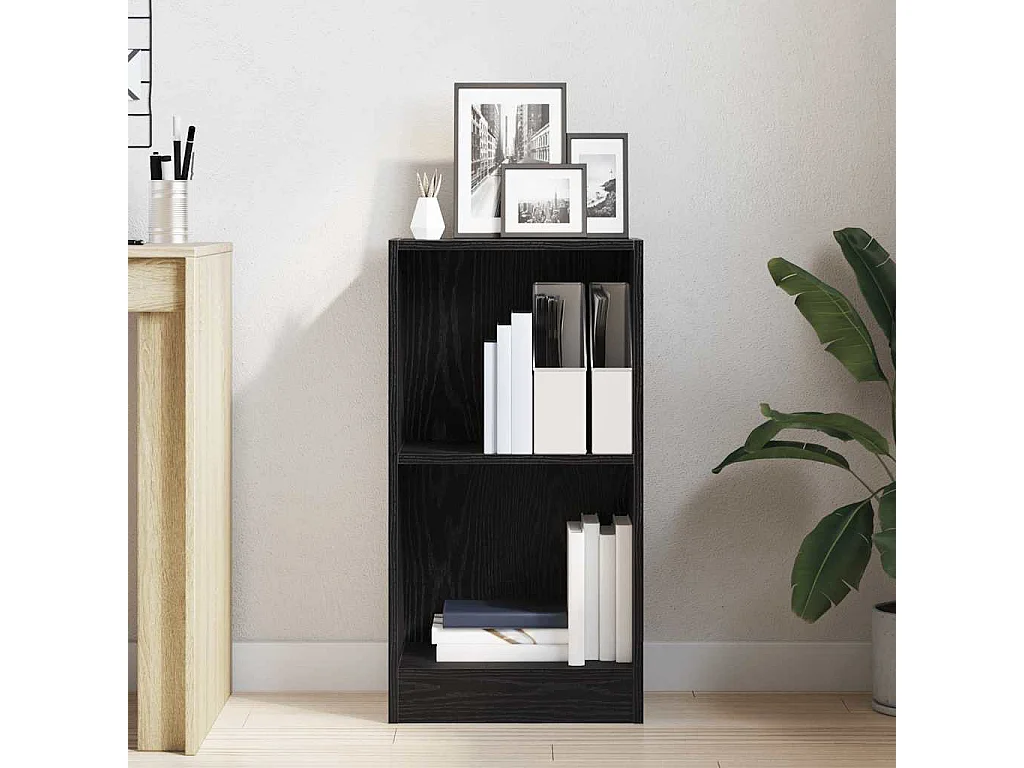 Bibliothèque chêne noir 40x24x76 cm bois d'ingénierie