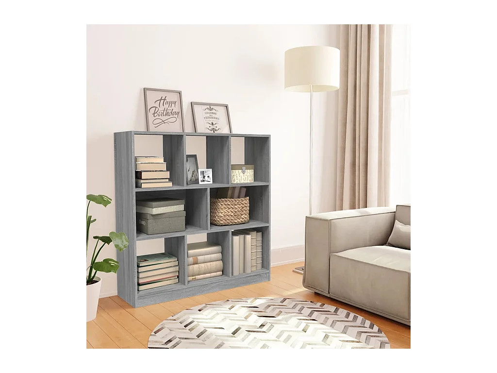 Bibliothèque Sonoma gris 97,5x29,5x100 cm Bois d'ingénierie