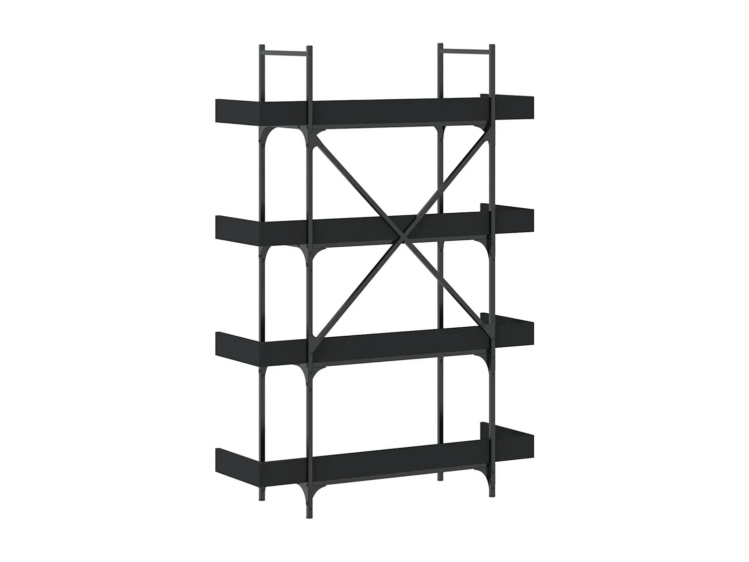 Librería de 4 niveles negra 100x33x145,5 cm madera de ingeniería