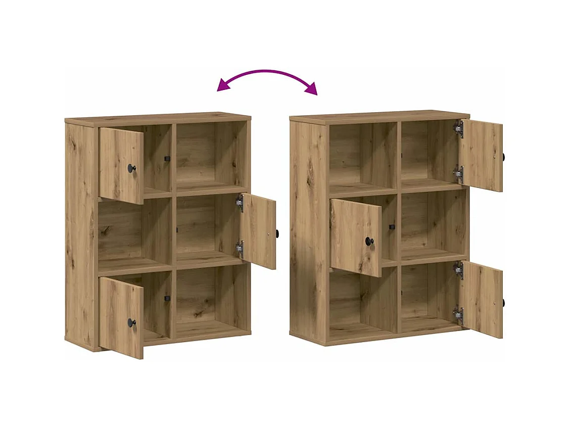 Bibliothèque chêne artisanal 60x24x76,5 cm bois d'ingénierie