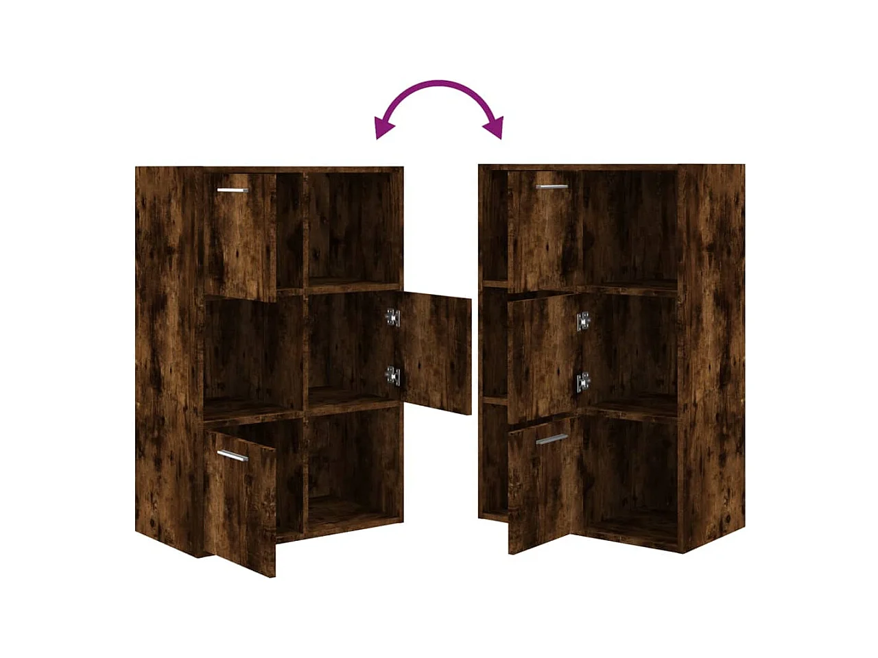 Armoire de rangement Chêne fumé 60x29,5x90 cm