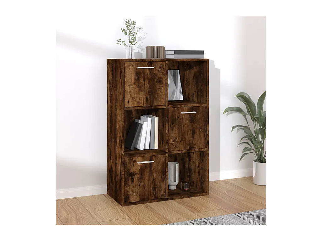 Gerookte eikenhouten opbergkast 60x29,5x90 cm