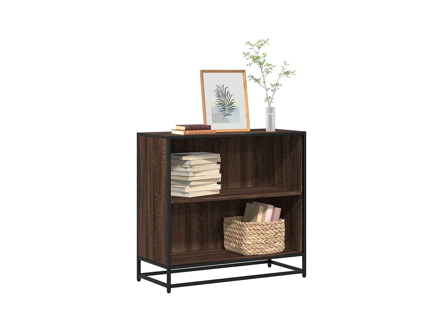 Bibliothèque chêne marron 80,5x35x76 cm bois d'ingénierie
