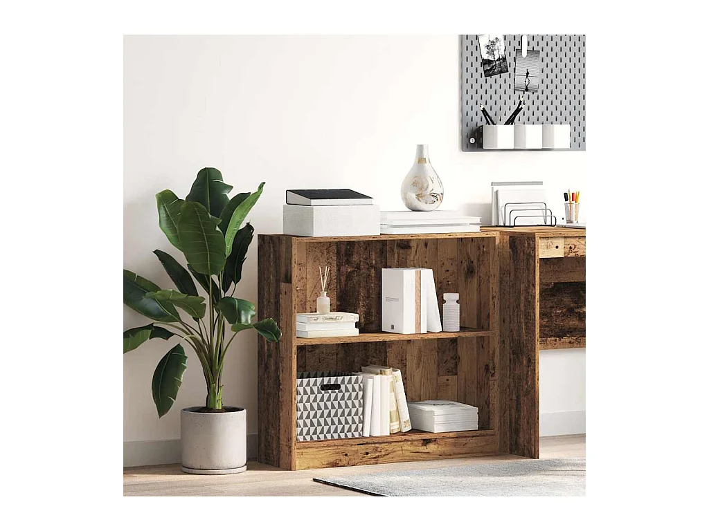 Oude houten boekenkast 80x24x76 cm bewerkt hout
