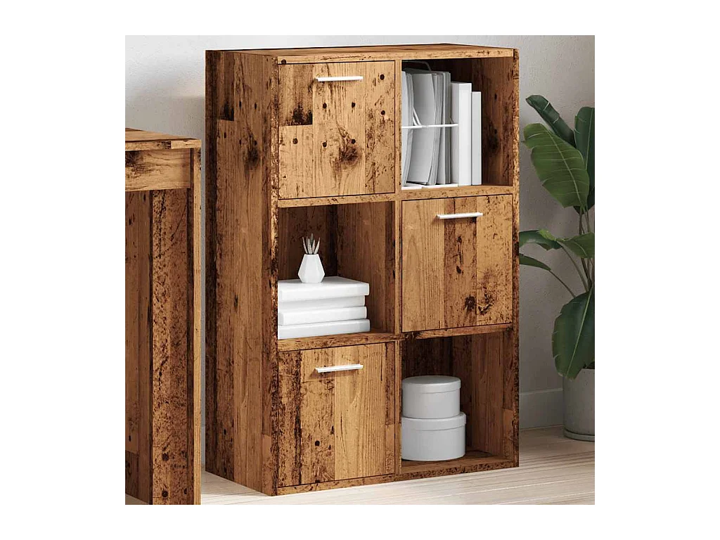 Bibliothèque vieux bois 60,5x30x90 cm bois d'ingénierie