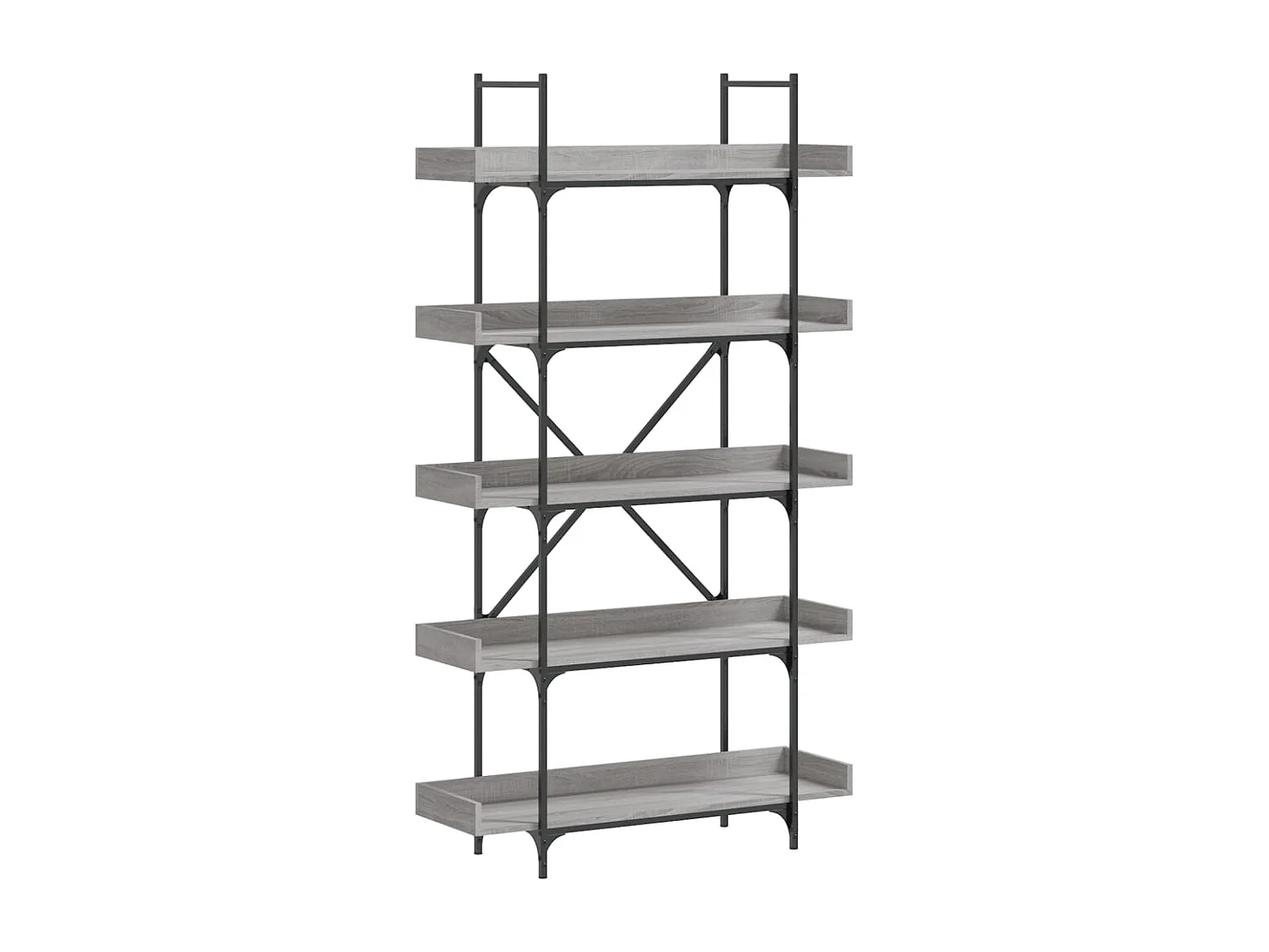 Librería Sonoma gris de 5 niveles 100x33x180,5 cm