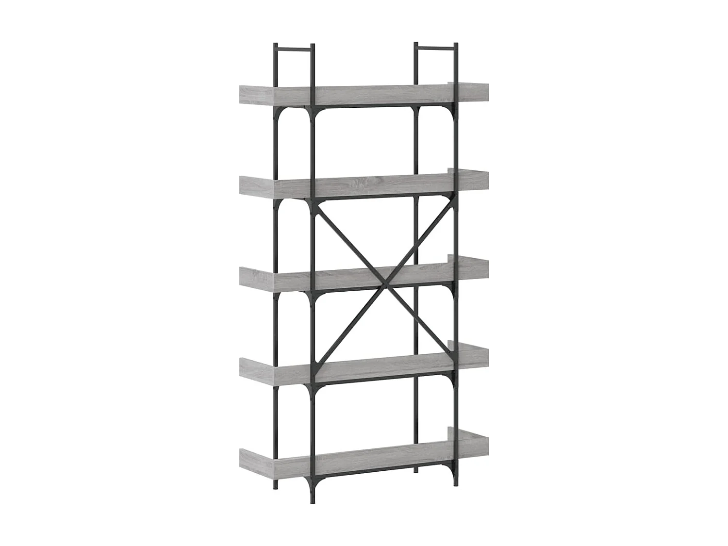 Librería Sonoma gris de 5 niveles 100x33x180,5 cm
